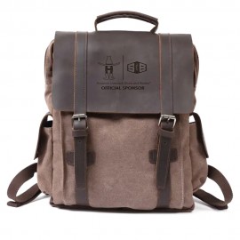 Customized Baldomera canvas leather backpack  Customized Baldomera canvas leather backpack