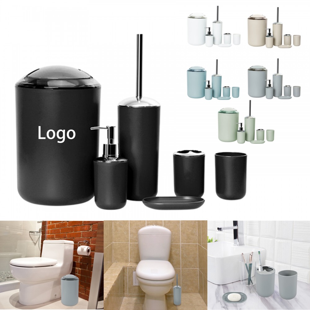 Bathroom Cleaning Supplies Set 6 Pieces with Logo