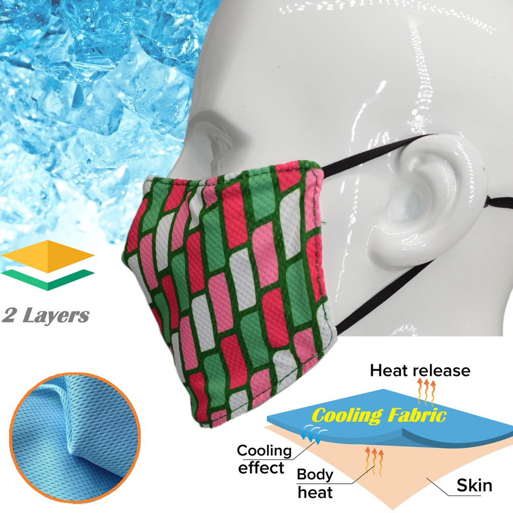 Kids IcyKool Face Mask 2-Layer Performance Summer Face Masks with Logo Kids IcyKool Face Mask 2-Layer Performance Summer Face Masks with Logo