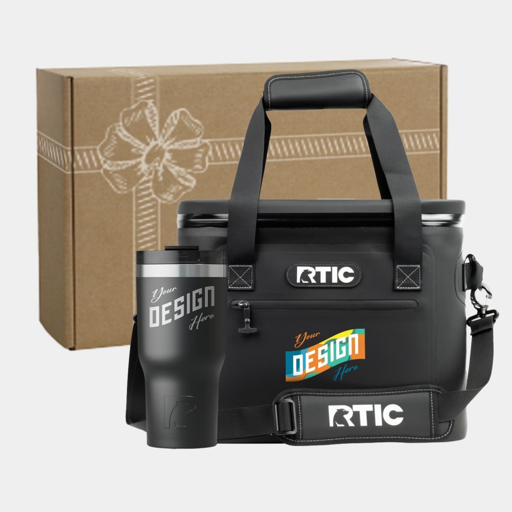 RTIC Soft Pack Cooler Bag & Insulated Tumbler Gift Set with Logo RTIC Soft Pack Cooler Bag & Insulated Tumbler Gift Set with Logo