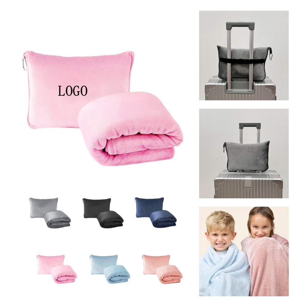 Custom Portable Airplane Foldable Travel Blanket
