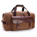 Algiers Canvas leather duffel with Logo