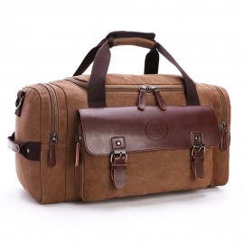 Algiers Canvas leather duffel with Logo