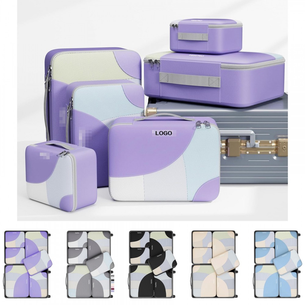 Logo Branded 6 Set Packing Cubes for Travel Logo Branded 6 Set Packing Cubes for Travel