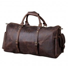 Handmade original first layer cowhide Duffle Bag with Logo  Handmade original first layer cowhide Duffle Bag with Logo