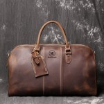 Logo Branded Cavett Leather Duffel