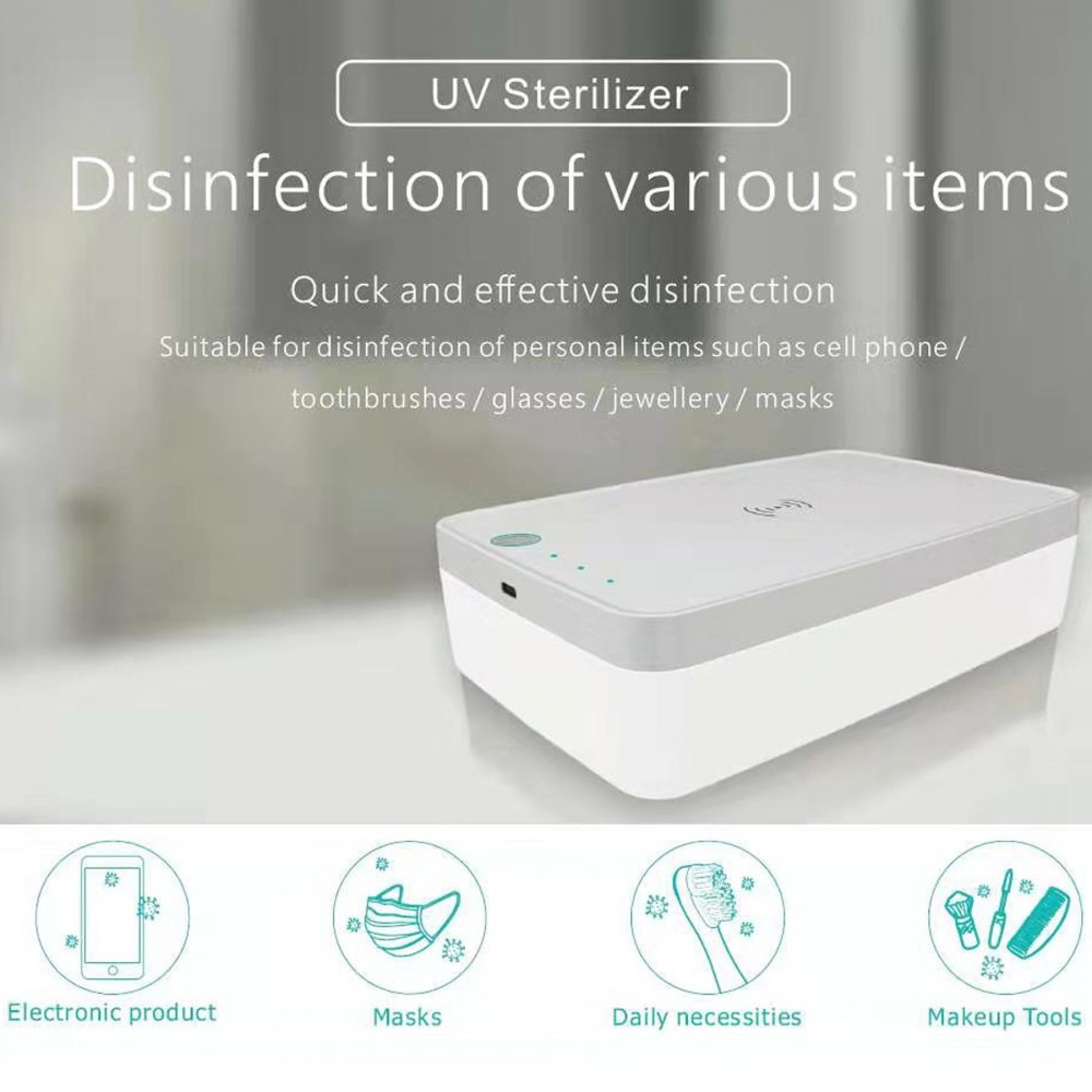 Promotional UV Sanitizing Box With Wireless Charger (5W/10W)