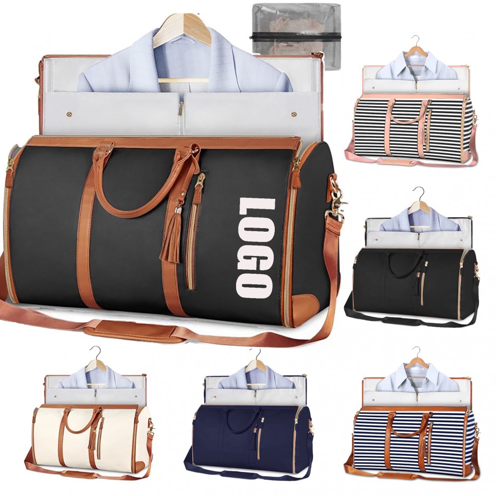 Waterproof PU Leather Travel Garment Duffle Bag with Logo Waterproof PU Leather Travel Garment Duffle Bag with Logo