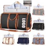 Waterproof PU Leather Travel Garment Duffle Bag with Logo
