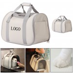 Custom 16.5" x 9.4" x 11.8" Beige Pet Carrier Bag with Mesh Panel