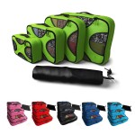 Custom Printed Travel Waterproof Luggage Storage Bag Set With Pouch