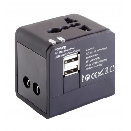 Custom Smooth Trip Travel Gear by Talus International Adapter Cube with Dual USB Chargers  Custom Smooth Trip Travel Gear by Talus International Adapter Cube with Dual USB Chargers