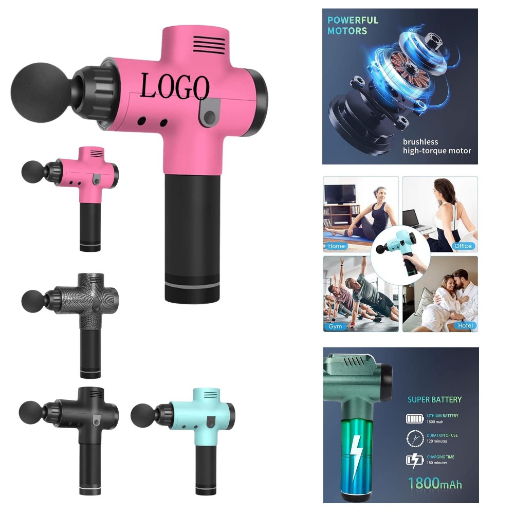 Compact Deep Tissue Massage Gun with Logo
