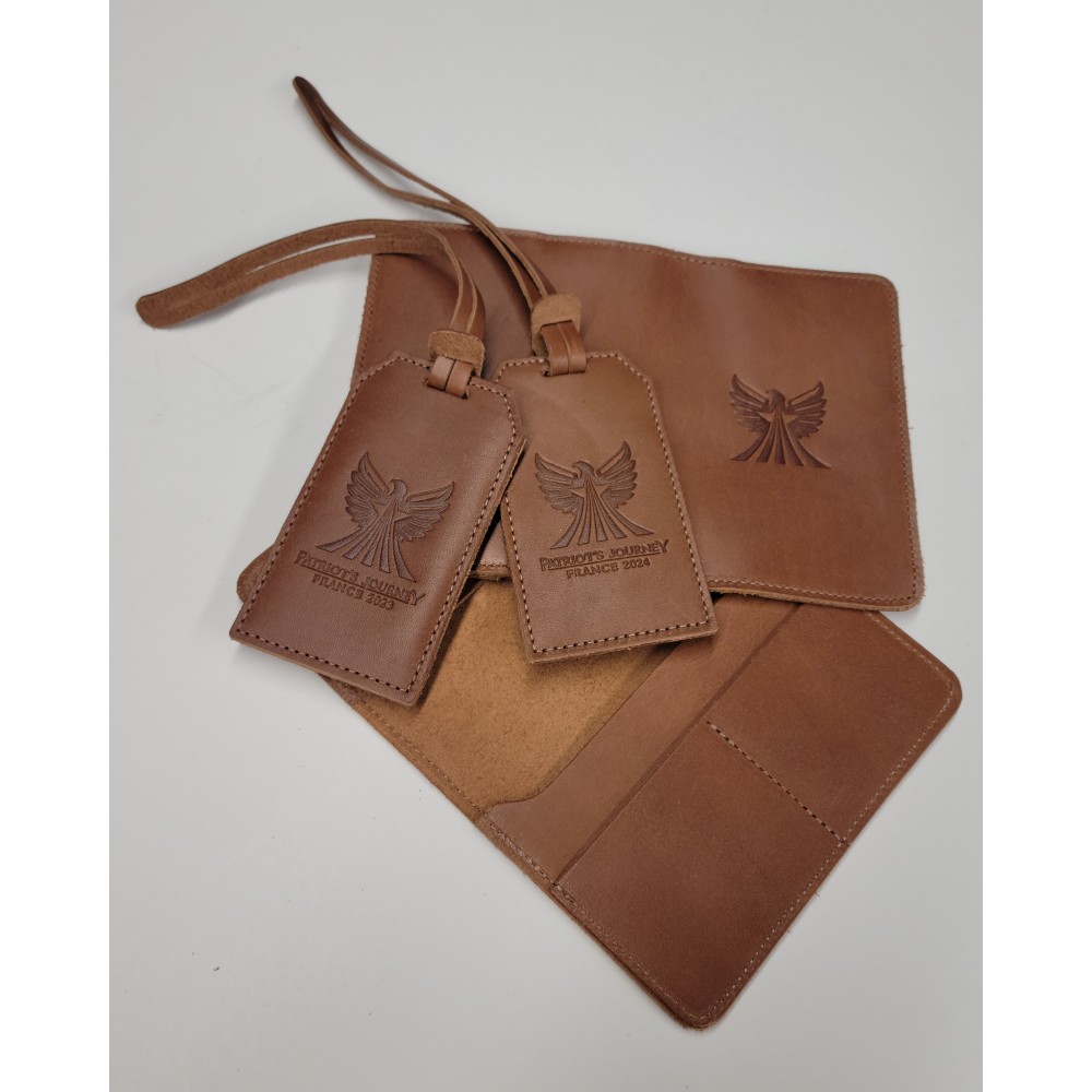 Book Jacket Style Leather Passport Cover with Logo