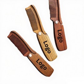 Customized Folding Natural Beech Wood Pocket Comb