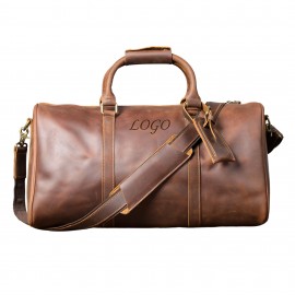 Logo Branded Handmade original first layer cowhide Duffle Bag