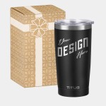 Premium 20 oz TiTUS Double Wall Stainless Steel Insulated Tumbler Gift Box Set with Logo