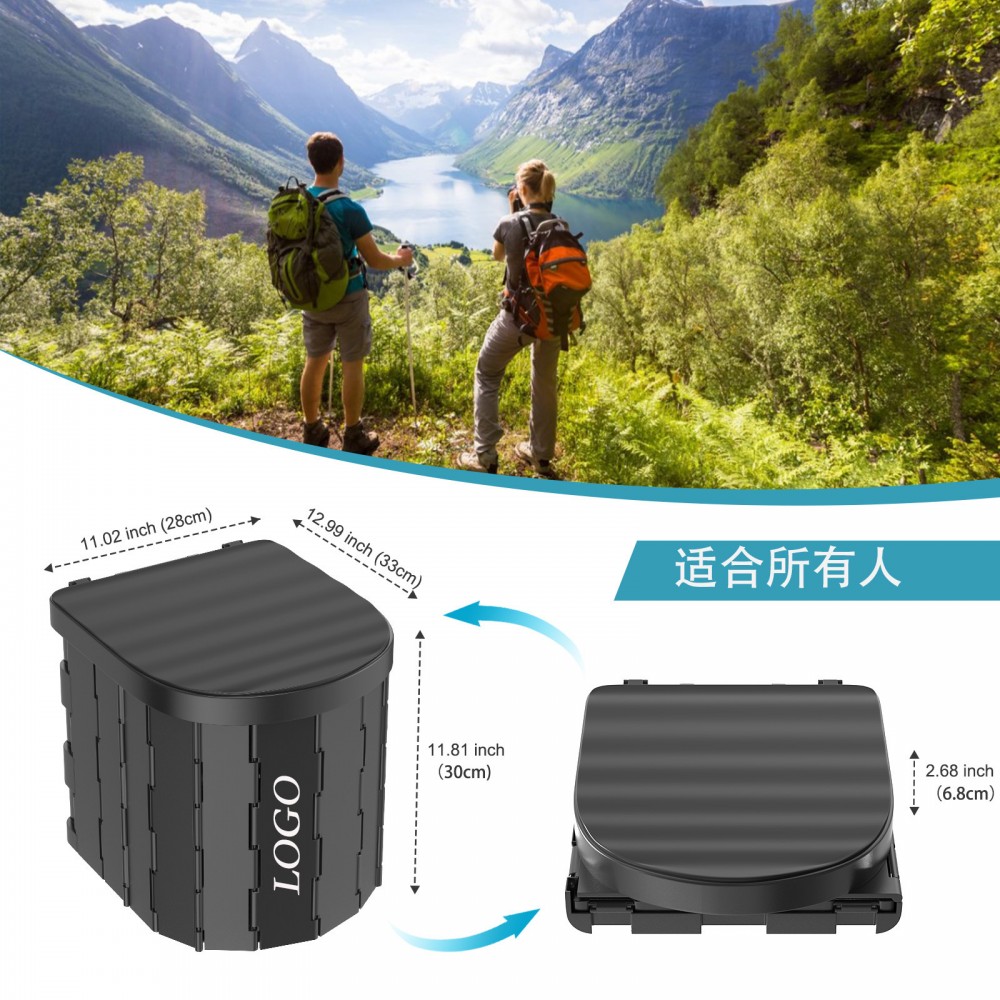Portable Folding Toilet With Lid with Logo Portable Folding Toilet With Lid with Logo