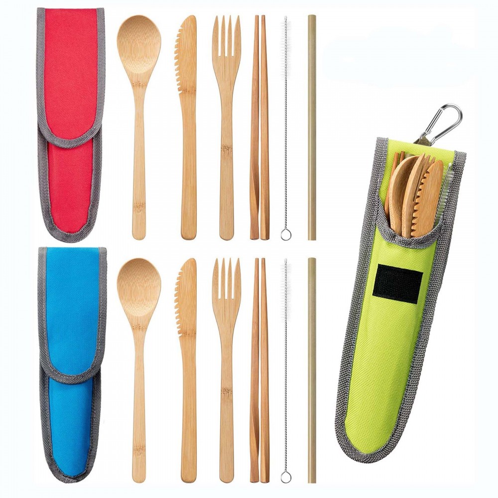 Bamboo Utensils Kit Logo Branded Bamboo Utensils Kit Logo Branded