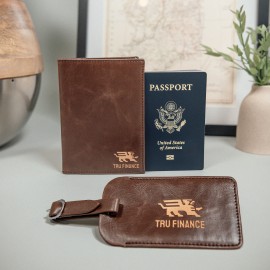 Personalized Travel Essentials Bundle - Brown  Personalized Travel Essentials Bundle - Brown
