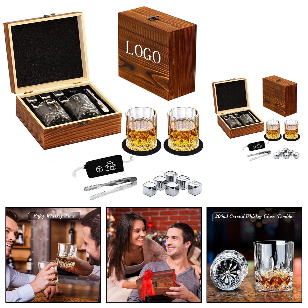 Whiskey Stones Glass Gift Set with Logo Whiskey Stones Glass Gift Set with Logo