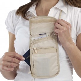 Customized Smooth Trip Travel Gear by Talus RFID Blocking Neck Wallet, White Cream  Customized Smooth Trip Travel Gear by Talus RFID Blocking Neck Wallet, White Cream