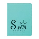 Leatherette Passport Holder , Teal Custom Printed