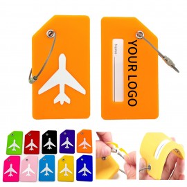 Silicone Luggage Tag With Steel Loop And Name Card Slot with Logo  Silicone Luggage Tag With Steel Loop And Name Card Slot with Logo