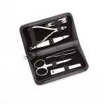 Leather Executive Travel & Grooming Kit w/ Toothbrush & Razor with Logo