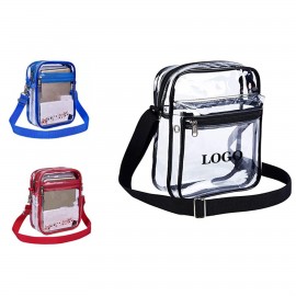 Promotional Diagonal Small Clear PVC Transparent Tote Bag  Promotional Diagonal Small Clear PVC Transparent Tote Bag