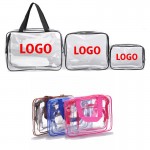 Customized 3 Pieces Large Clear Travel Bags for Toiletries