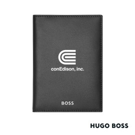 Hugo Boss Classic Smooth Passport Holder - Black with Logo  Hugo Boss Classic Smooth Passport Holder - Black with Logo