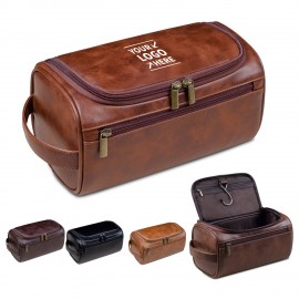 Waterproof PU Leather Toiletry Bag with Logo