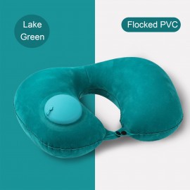 Portable U-Shaped Inflatable Travel Neck Pillow  Milk Silk with Logo  Portable U-Shaped Inflatable Travel Neck Pillow  Milk Silk with Logo