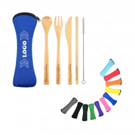 Custom 5 in 1 Bamboo Utensils Kit