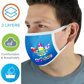 2 Layer Face Mask w/ Full Color Imprint & Elastic Ear-Loop with Logo  2 Layer Face Mask w/ Full Color Imprint & Elastic Ear-Loop with Logo