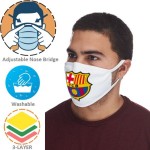 3 Layer Reusable Face Mask w/ Full Color Logo & Nose Bridge with Logo