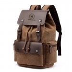 Brayman canvas faux leather backpack with Logo