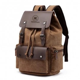 Brayman canvas faux leather backpack with Logo
