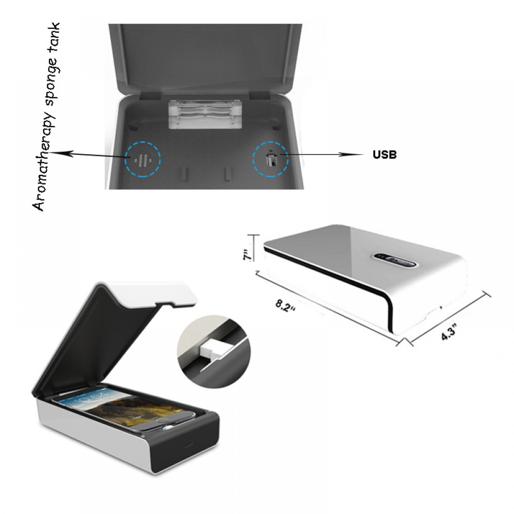 Multi USB Mobile UV Sterilizer With Aromatherapy Function with Logo