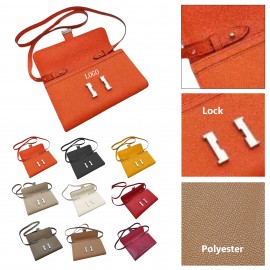 Fashionable Leather Crossbody Wallet Bag with Logo