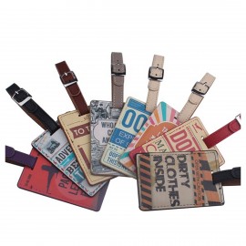 Logo Branded Custom PU Leather Luggage Tag