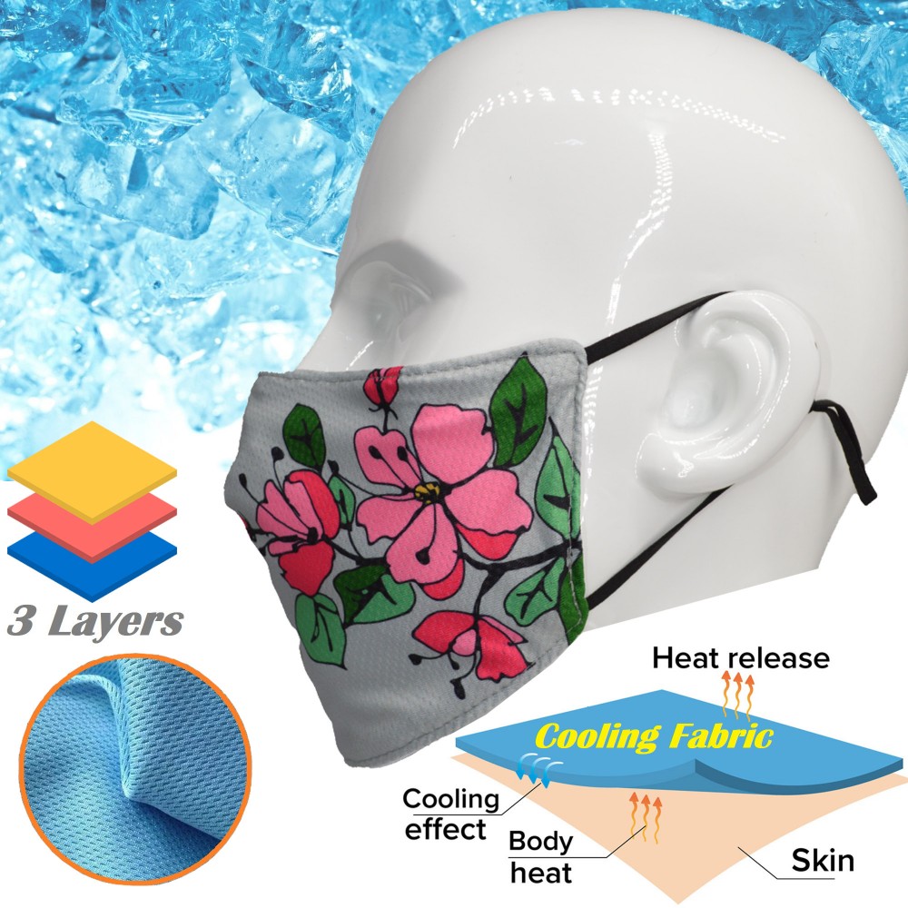 Cooling Face Mask Adjustable 3 Layer Mask for Summer with Logo