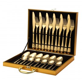 Promotional 24pcs Steel Tableware Set With Gift Box  Promotional 24pcs Steel Tableware Set With Gift Box