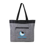 Logo Branded Heather Gray Open Tote