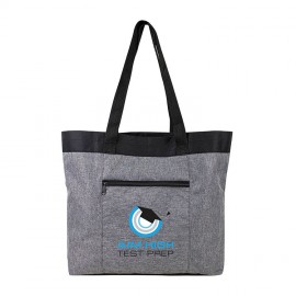 Logo Branded Heather Gray Open Tote