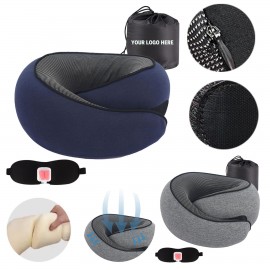 Portable U-Shape Memory Foam Pillow Set with Logo  Portable U-Shape Memory Foam Pillow Set with Logo