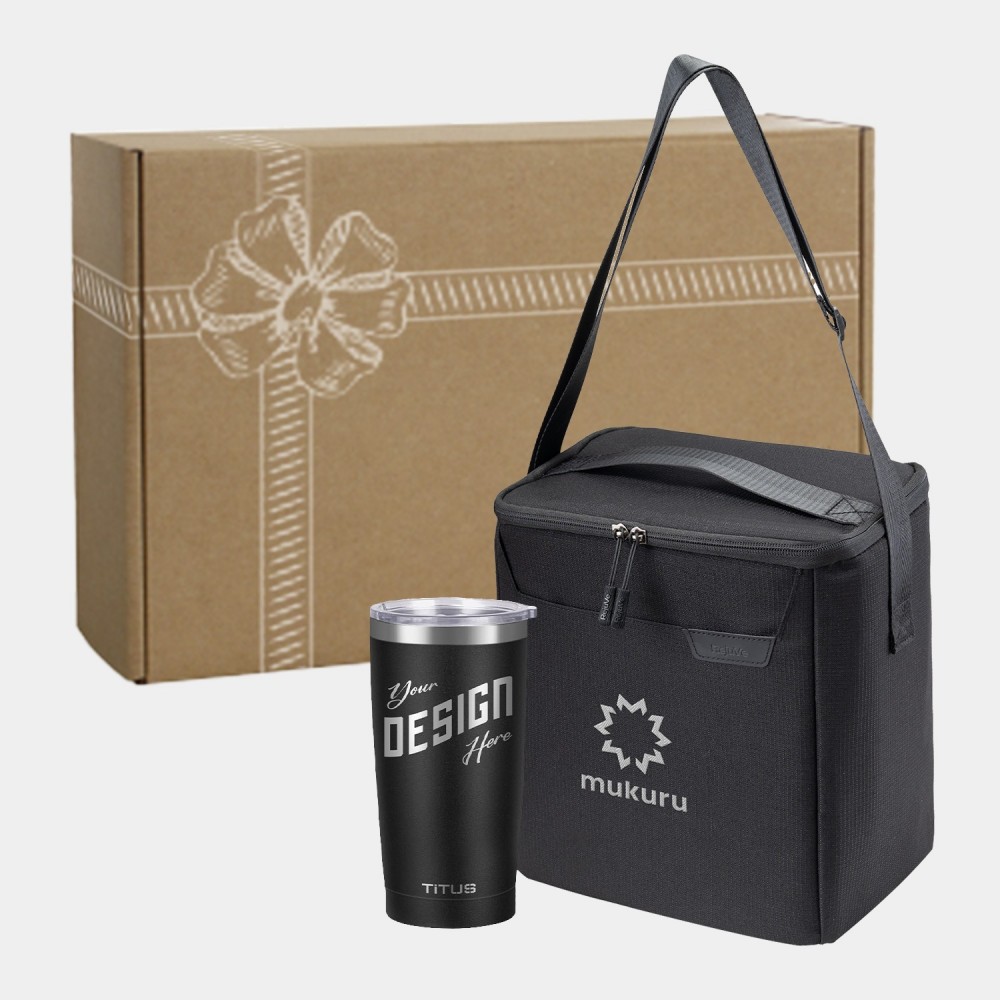 RejuVe 12-Can Cooler Bag & TiTUS Insulated Tumbler Gift Set with Logo RejuVe 12-Can Cooler Bag & TiTUS Insulated Tumbler Gift Set with Logo