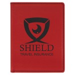 Red Leatherette Passport Holder with Logo