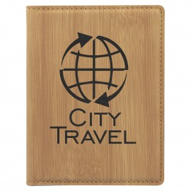 Custom Bamboo Leatherette Passport Holder